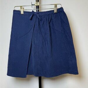 Nordstrom Girls Corduroy Wrap Skirt XL 14 16 Navy Blue